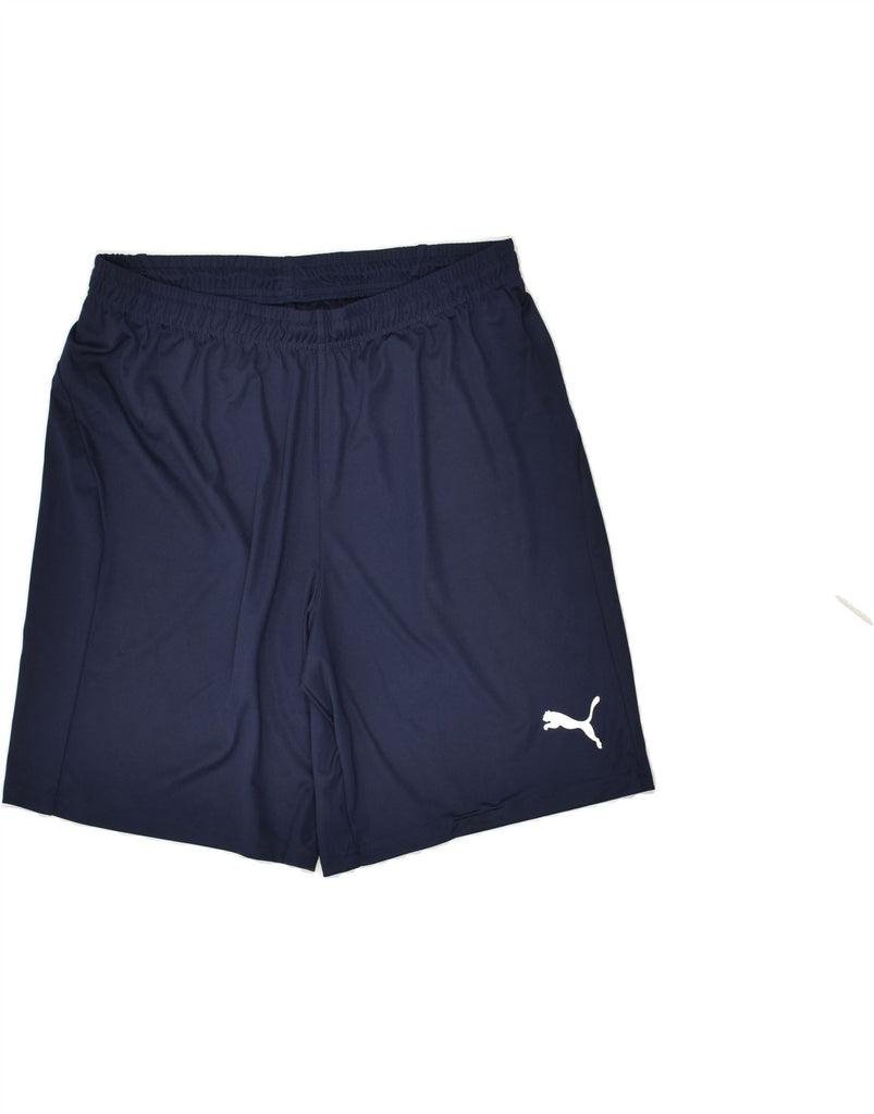 PUMA Mens Sport Shorts Large Navy Blue Polyester | Vintage Puma | Thrift | Second-Hand Puma | Used Clothing | Messina Hembry 
