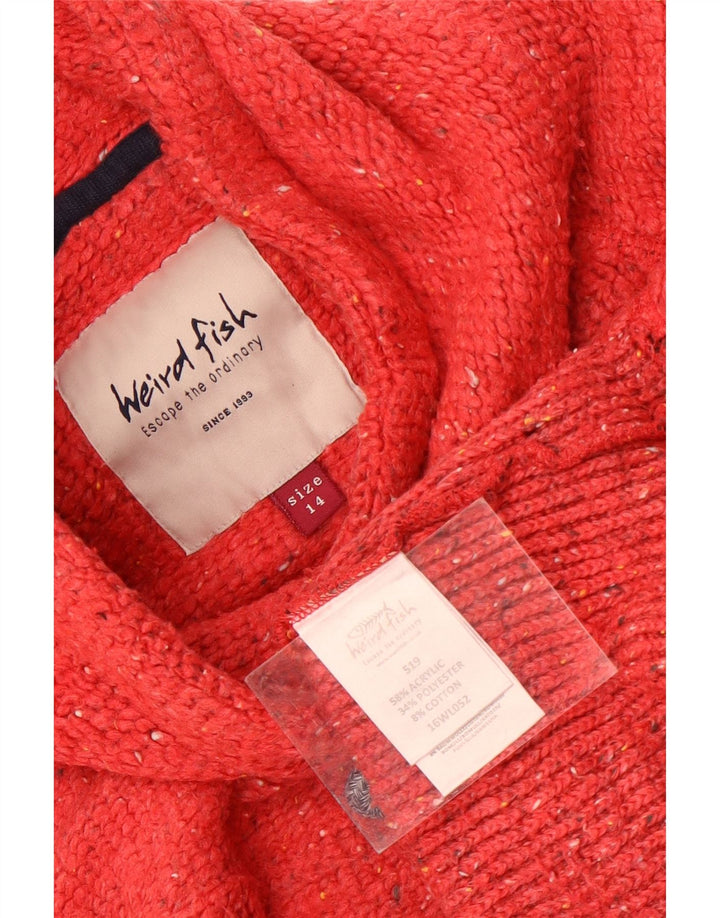 Weird Fish Womens Oversized Jumper Sweater UK 14 Large Red Flecked Acrylic