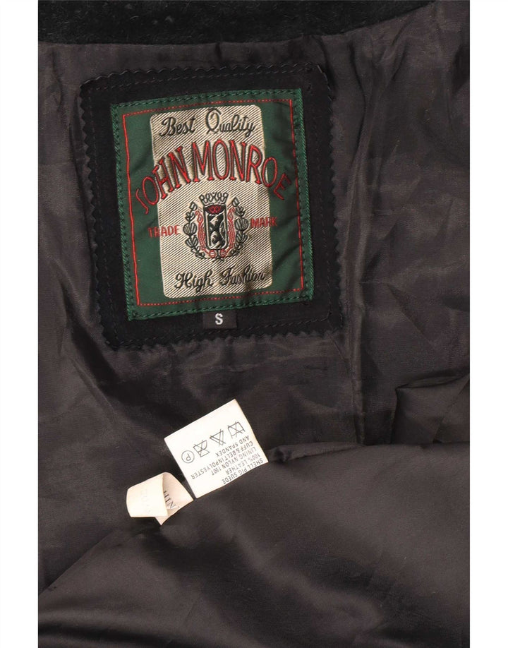 John Monroe Mens Loose Fit Suede Bomber Jacket UK 36 Small Navy Blue