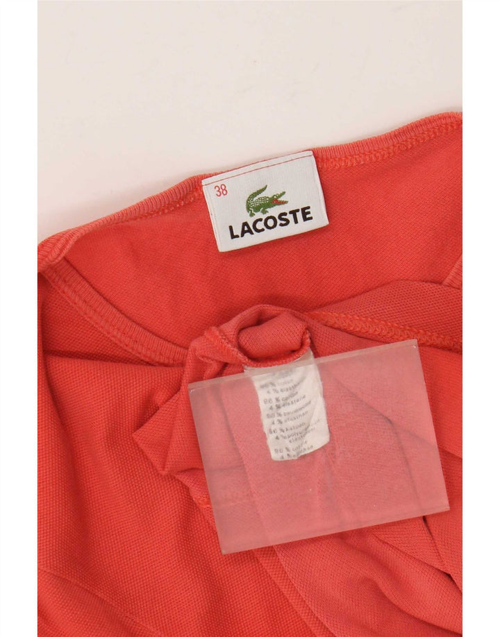 Lacoste Womens T-Shirt Top Size 38 Medium Orange Cotton