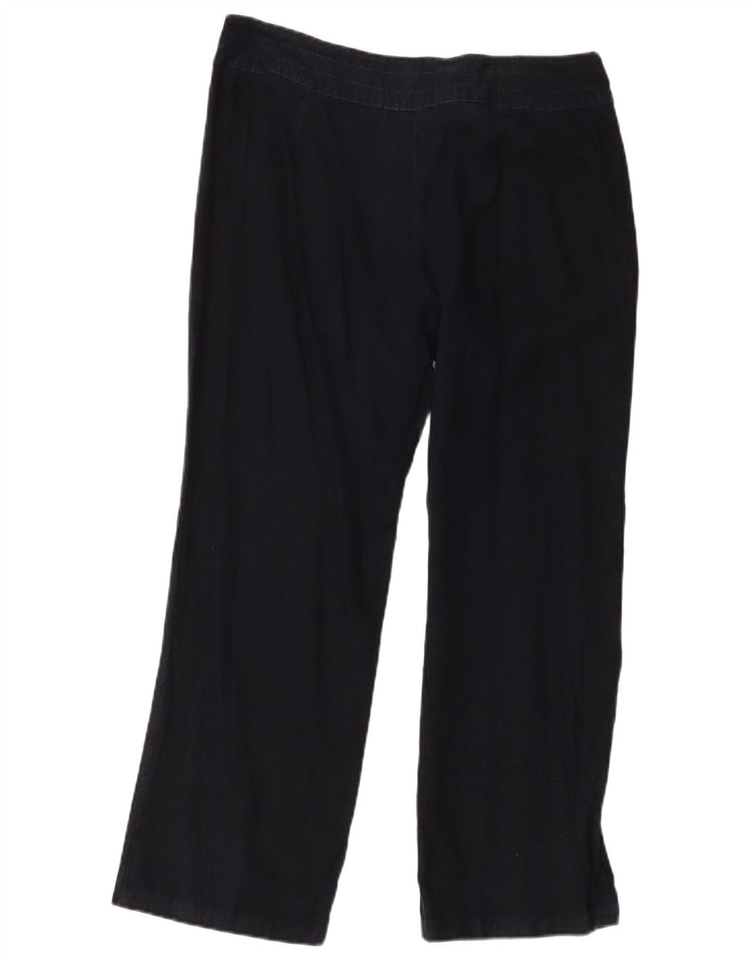 Marks & Spencer Womens Wide Leg Cropped Trousers W32 L26 Navy Blue