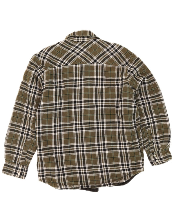 Dickies Mens Lumberjack Flannel Shirt Small Khaki Check Cotton