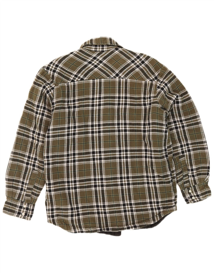 Dickies Mens Lumberjack Flannel Shirt Small Khaki Check Cotton