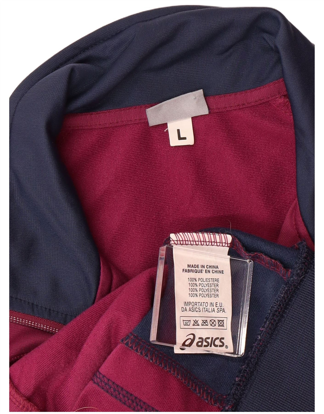 ASICS Womens Tracksuit Top Jacket UK 14 Large Purple Colourblock Polyester