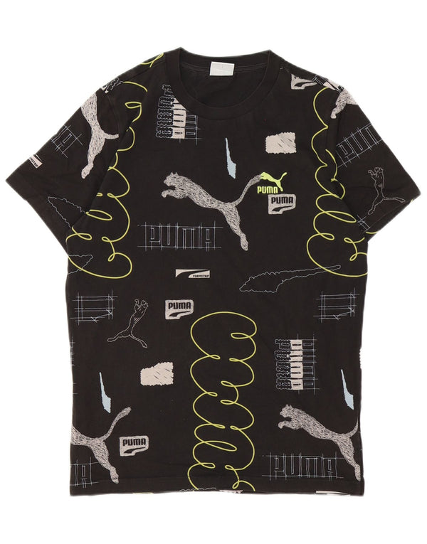 Puma Mens Graphic T-Shirt Top Small Black Cotton