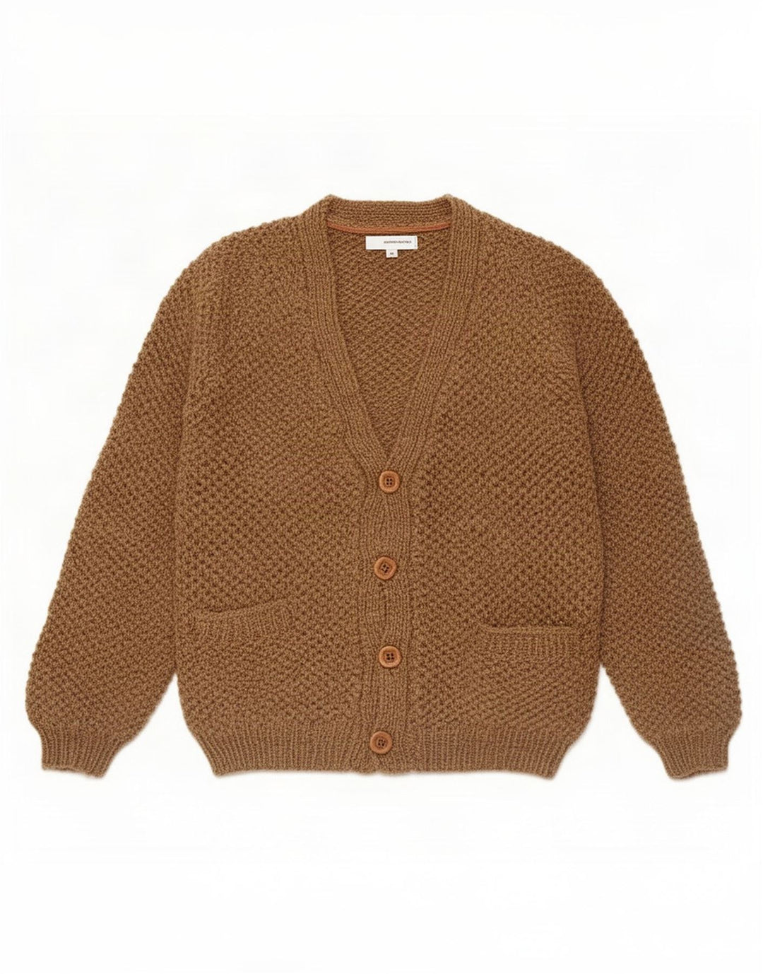 Vintage Mens Cardigan Sweater Small Brown