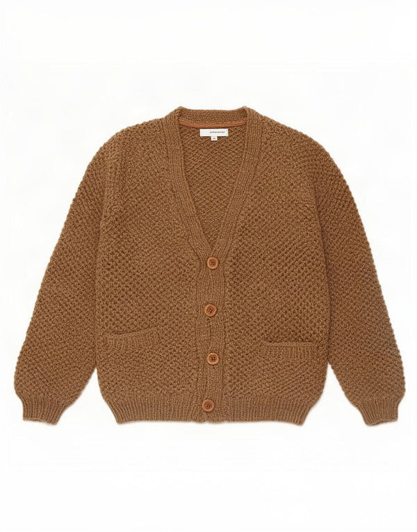 Vintage Mens Cardigan Sweater Small Brown