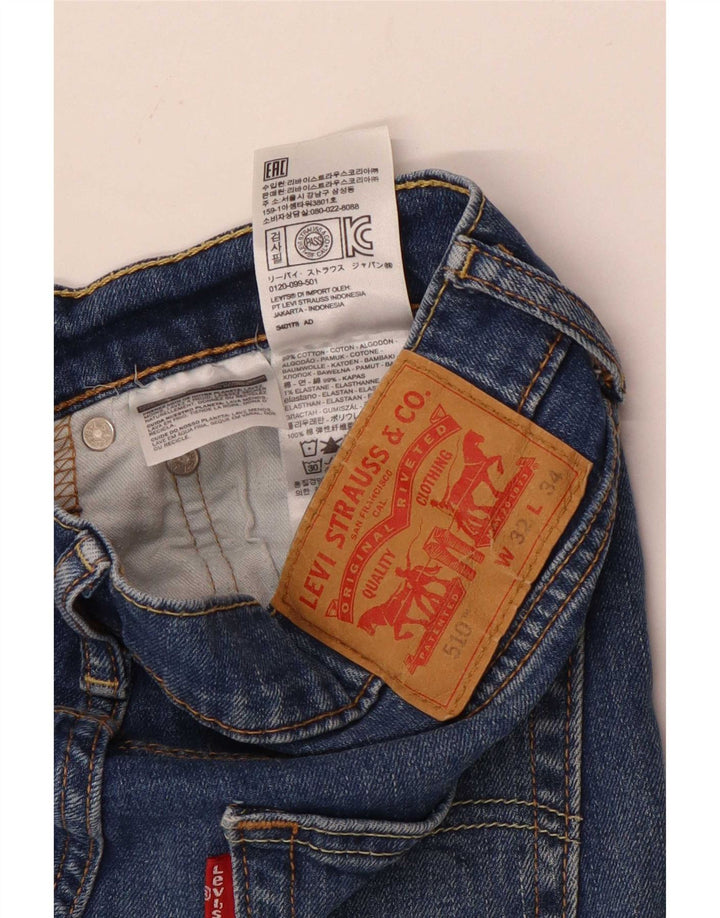 Levi's Mens 510 Denim Shorts W32 Medium Blue Cotton