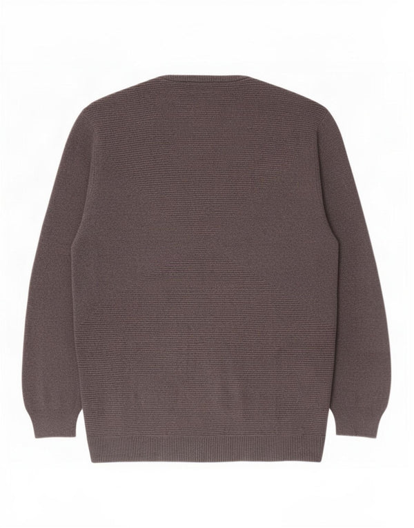 Zara Mens Crew Neck Jumper Sweater Large Grey Cotton
