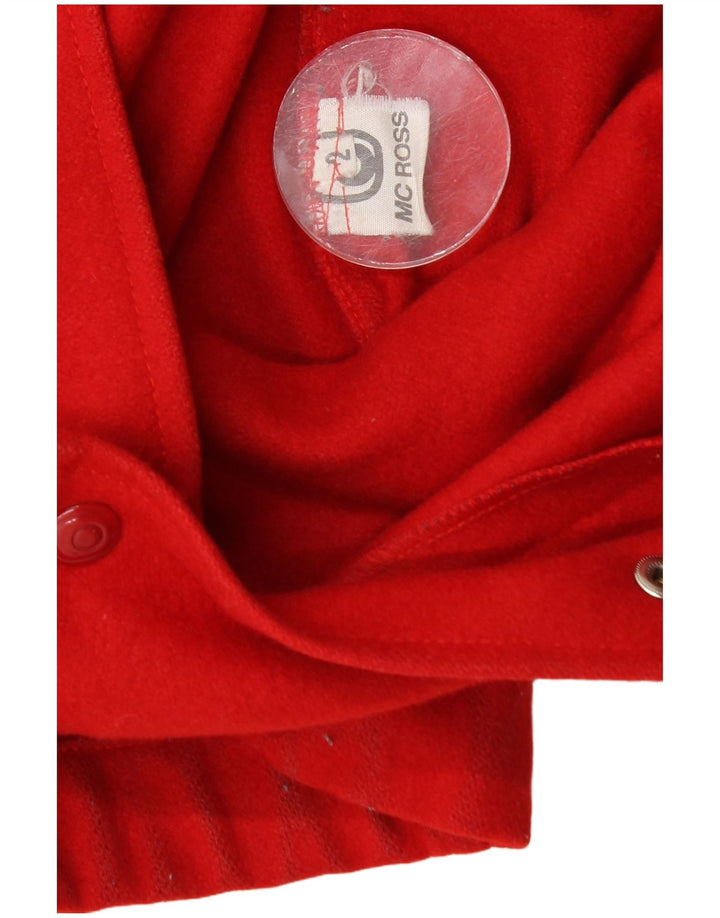 MC Ross Mens Bomber Jacket UK 38 Medium Red Wool