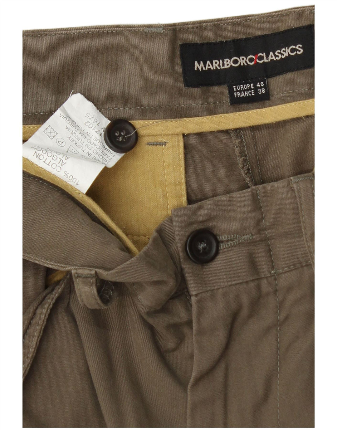 Marlboro Classics Mens Straight Casual Trousers EU 46 Small W30 L34 Khaki