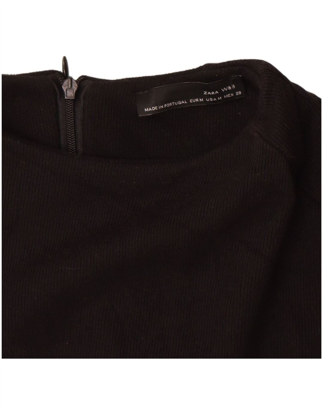 Zara Womens Jumper Dress UK 12 Medium Black Cotton