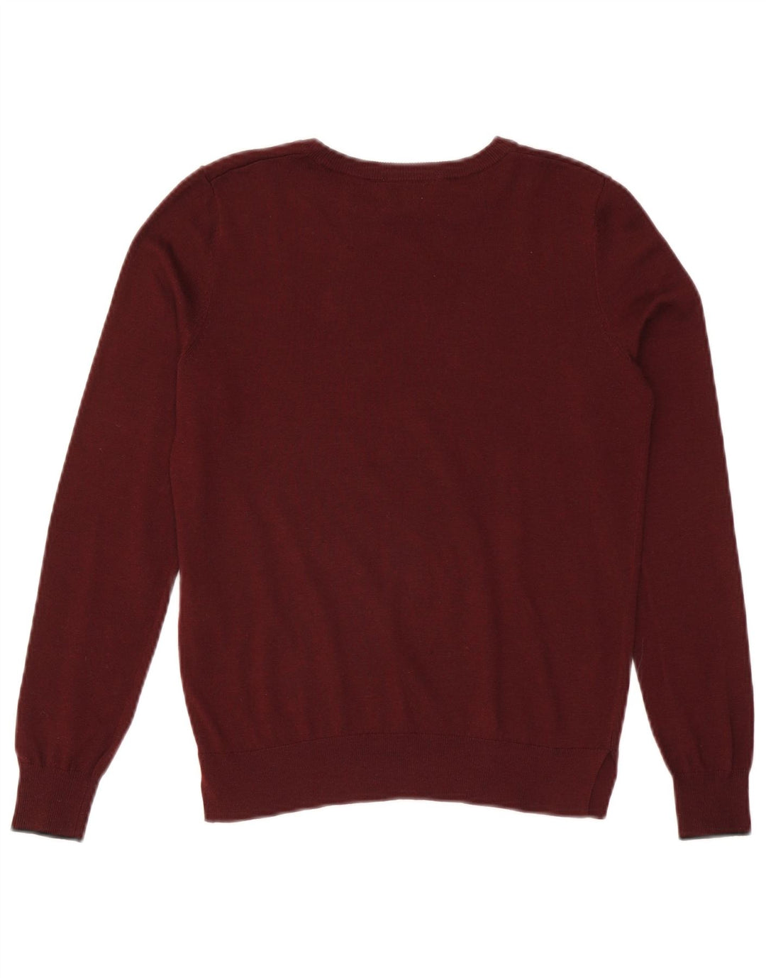 WAREHOUSE Womens Crew Neck Jumper Sweater UK 10 Small Burgundy Polyester