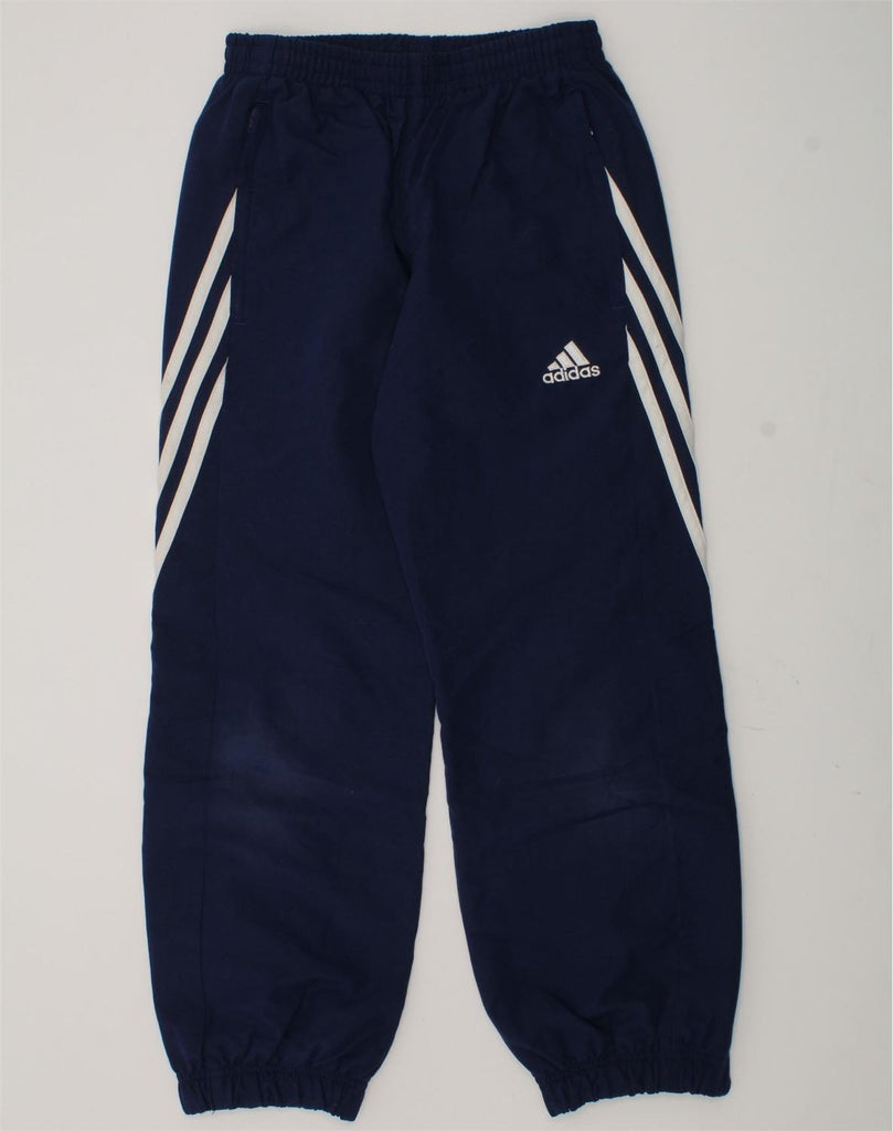 ADIDAS Boys Tracksuit Trousers Joggers 9-10 Years Navy Blue Polyester | Vintage Adidas | Thrift | Second-Hand Adidas | Used Clothing | Messina Hembry 