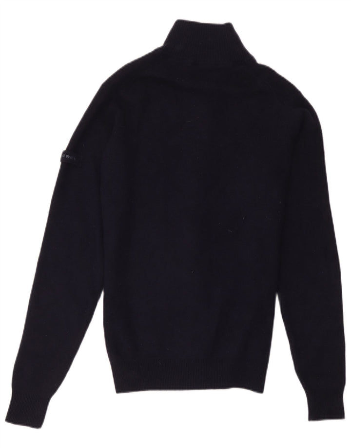 PEUTEREY Mens Cardigan Sweater Medium Navy Blue Wool