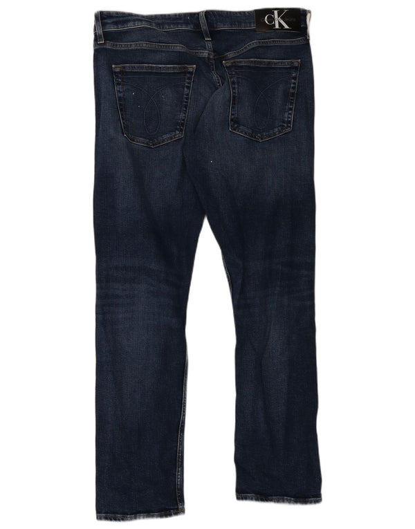 Calvin Klein Mens Slim Jeans W34 L32 Blue Cotton