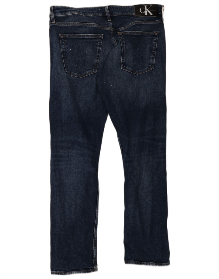Calvin Klein Mens Slim Jeans W34 L32 Blue Cotton