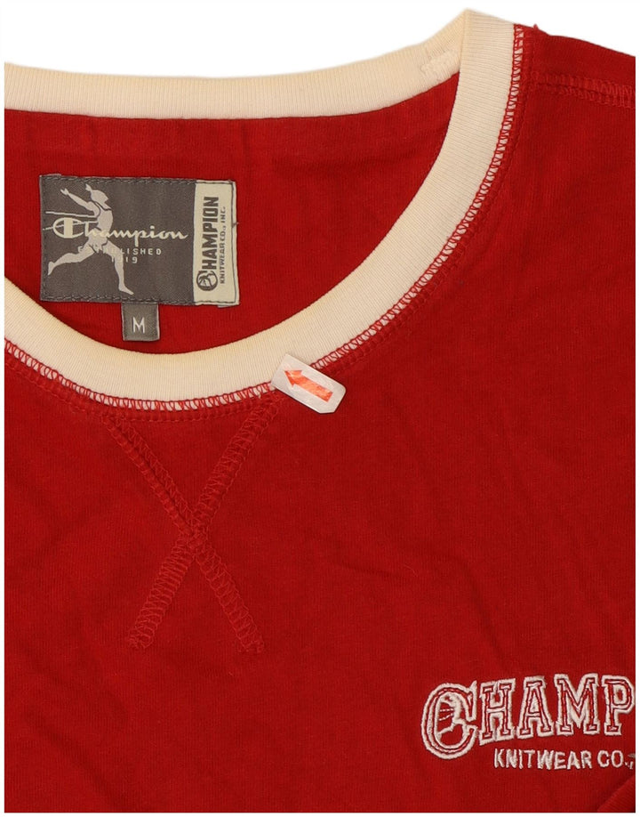 Champion Mens T-Shirt Top Medium Red Cotton