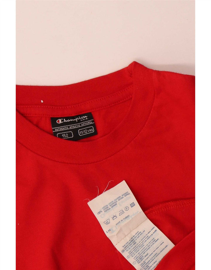 Champion Boys Top Long Sleeve 11-12 Years Red Cotton