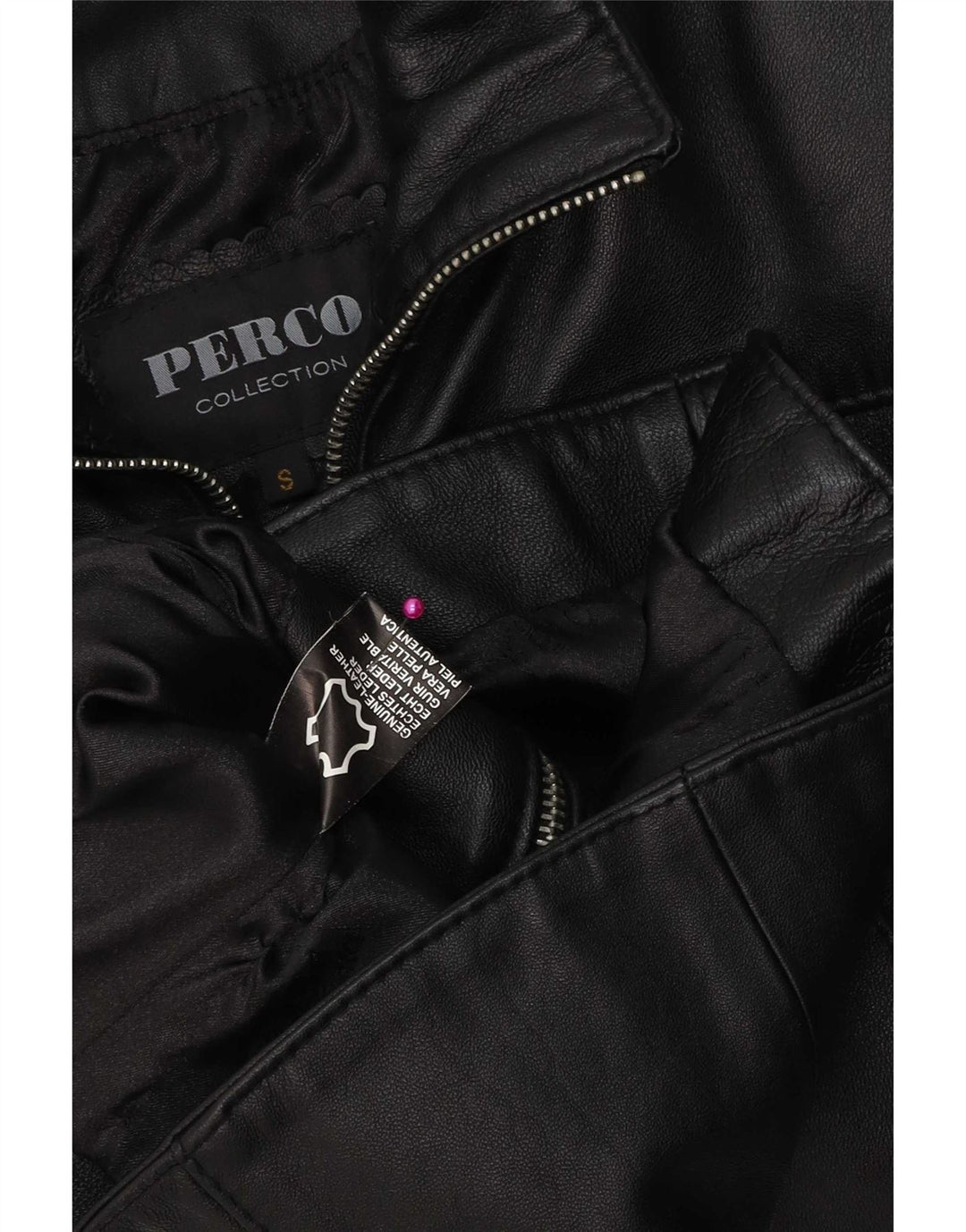 Vintage Womens Leather Jacket UK 10 Small Black Leather