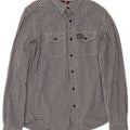 Superdry Mens Shirt Large Blue Check Cotton