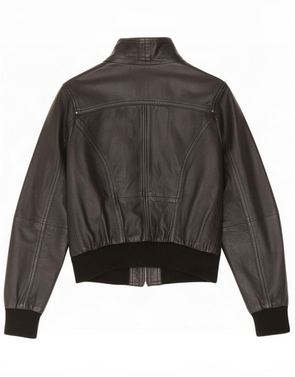 Carrie Hoxton Womens Leather Jacket UK 14 Medium Black