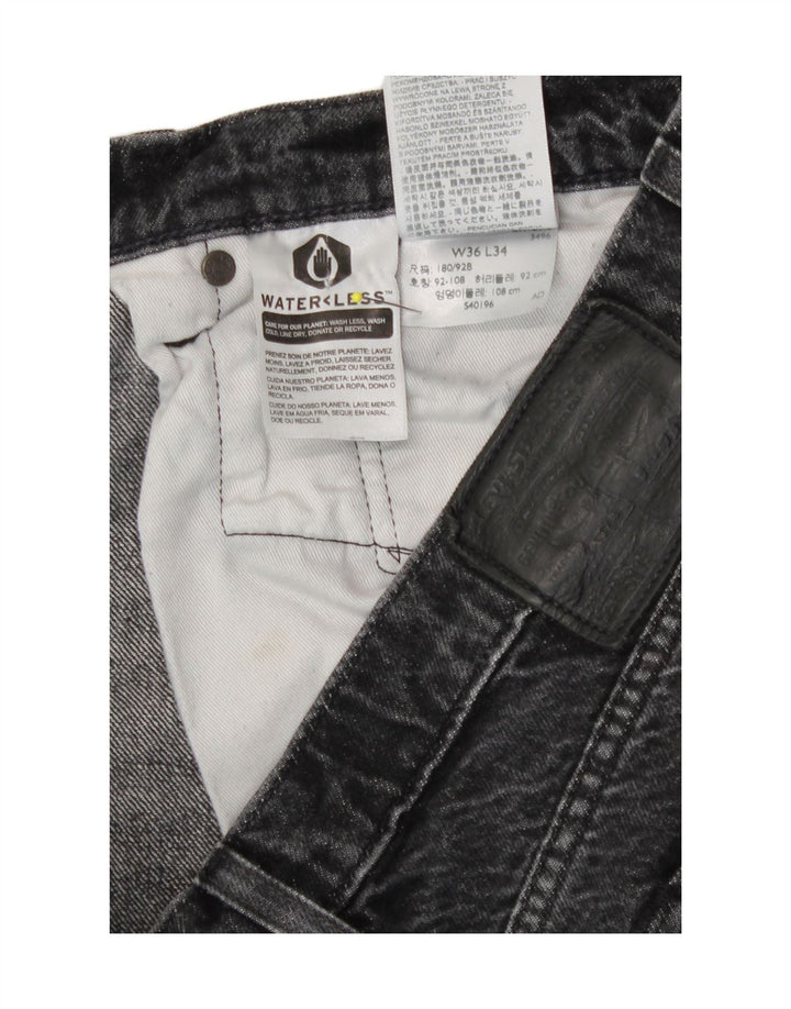 Levi's Mens Straight Jeans W36 L31 Grey Cotton