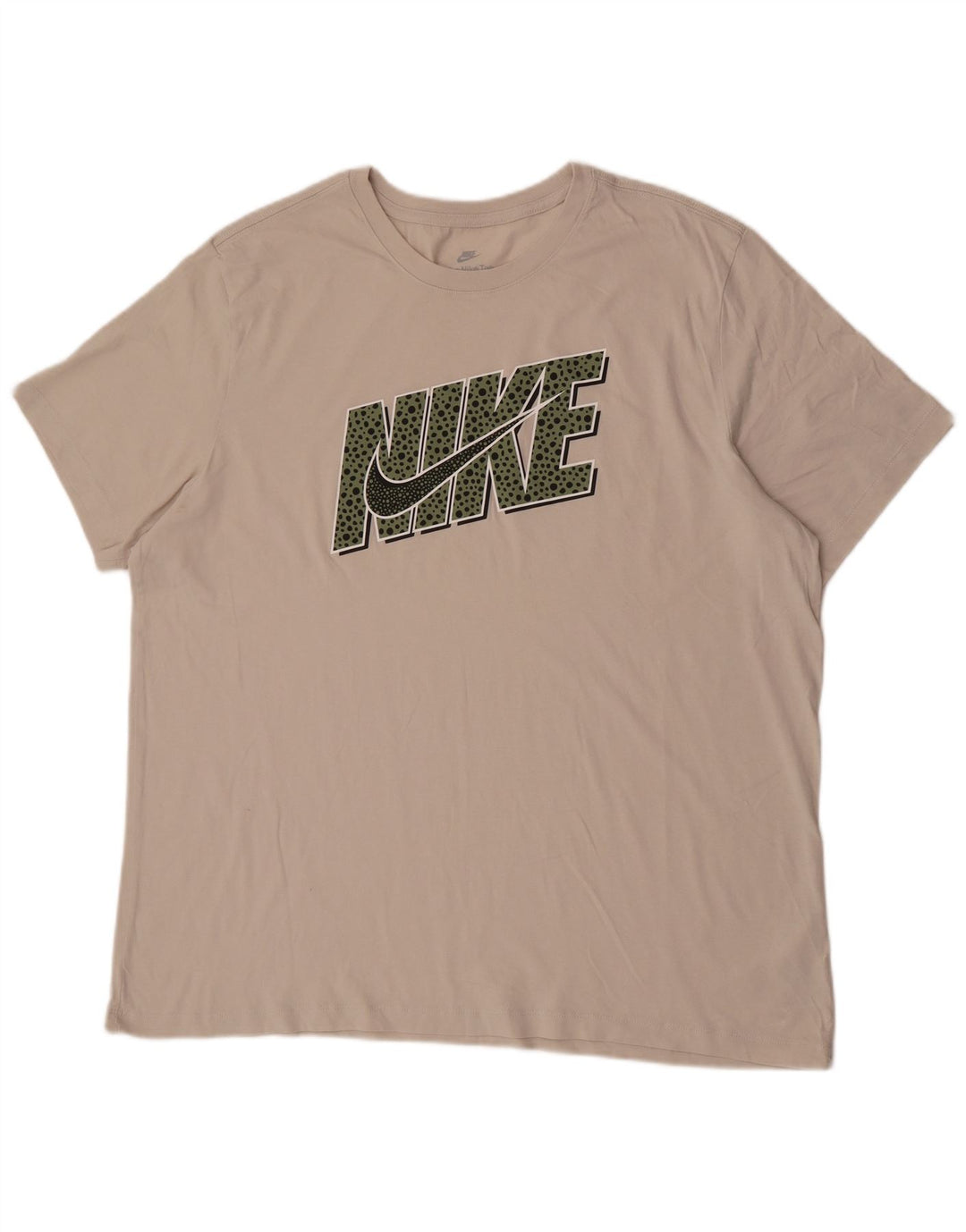 Nike Mens Graphic T-Shirt Top 2XL Beige Cotton