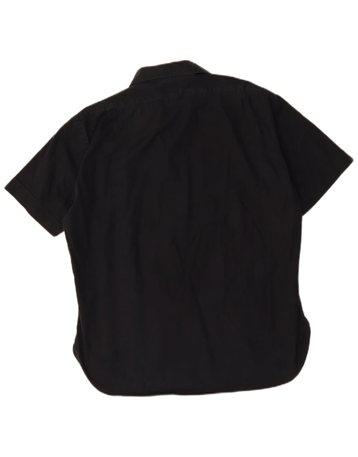 Hugo Boss Mens Short Sleeve Shirt XL Black Cotton