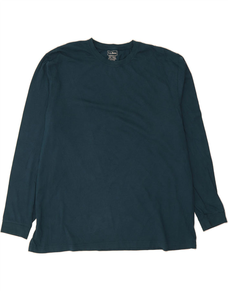 L.L.BEAN Mens Traditional Fit Top Long Sleeve 2XL Green Cotton Vintage L.L.Bean and Second-Hand L.L.Bean from Messina Hembry 