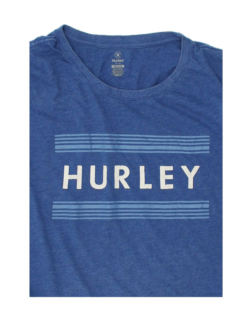 HURLEY Mens Graphic T-Shirt Top 2XL Blue Cotton | Vintage Hurley | Thrift | Second-Hand Hurley | Used Clothing | Messina Hembry 