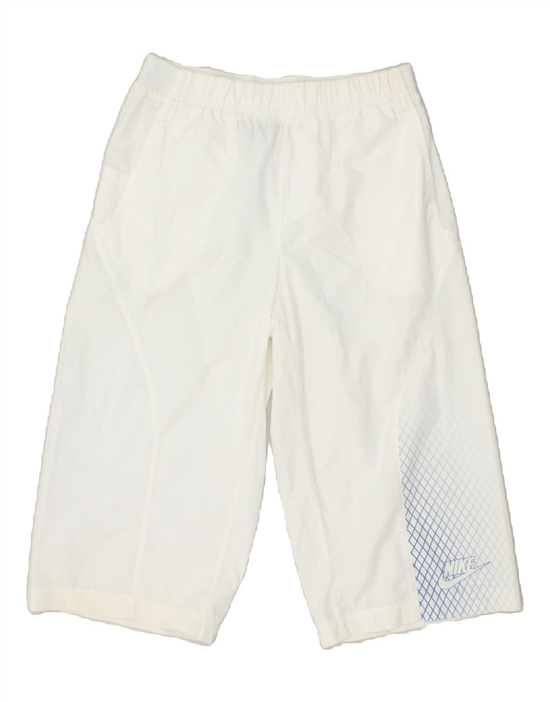 NIKE Boys Graphic Bermuda Sport Shorts 13-14 Years XL White Polyester | Vintage Nike | Thrift | Second-Hand Nike | Used Clothing | Messina Hembry 
