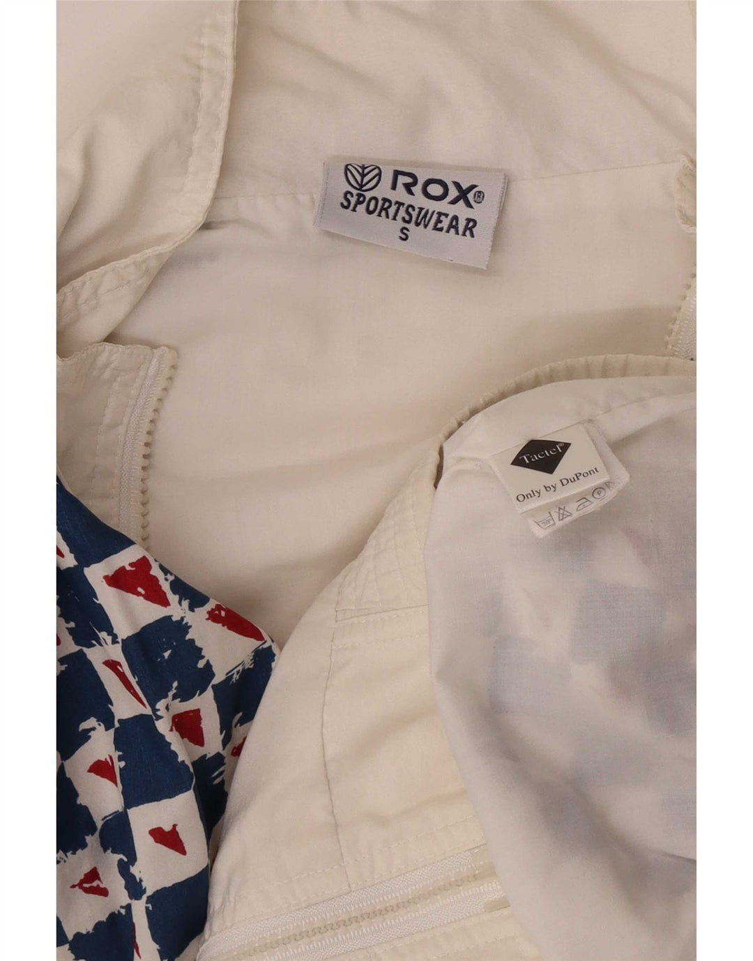 Tactel Mens Tracksuit Top Jacket Small White Geometric Polyamide