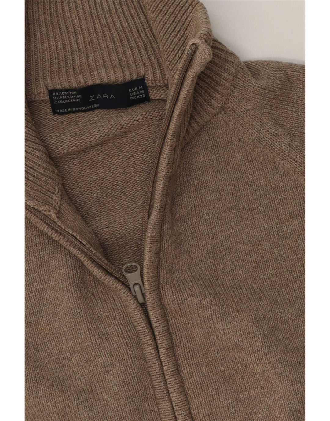 Zara Womens Cardigan Sweater UK 14 Medium Grey Cotton