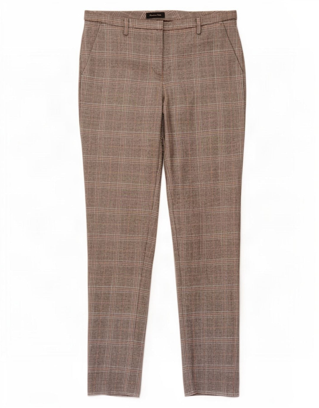 Massimo Dutti Womens Chino Trousers EU 38 Small W28 L30 Grey Houndstooth