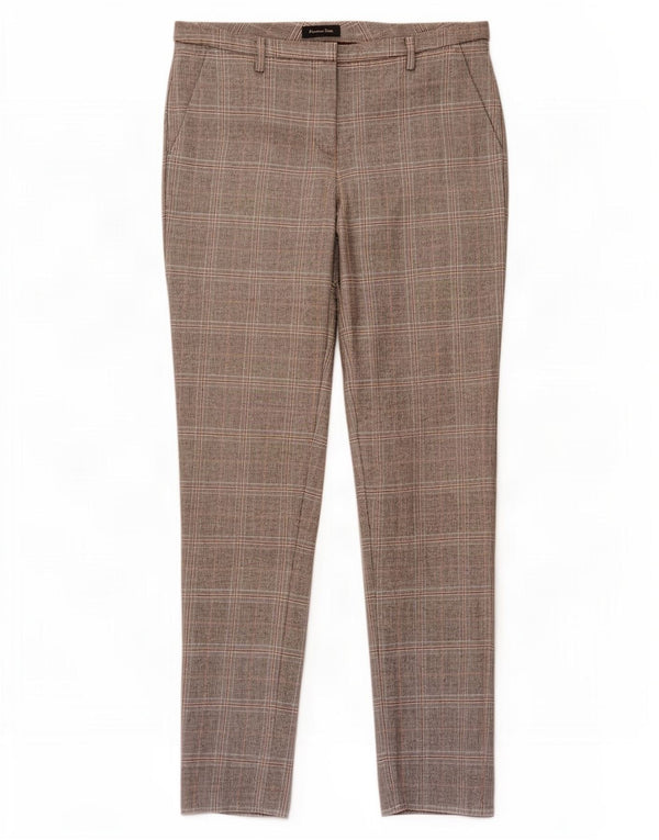 Massimo Dutti Womens Chino Trousers EU 38 Small W28 L30 Grey Houndstooth