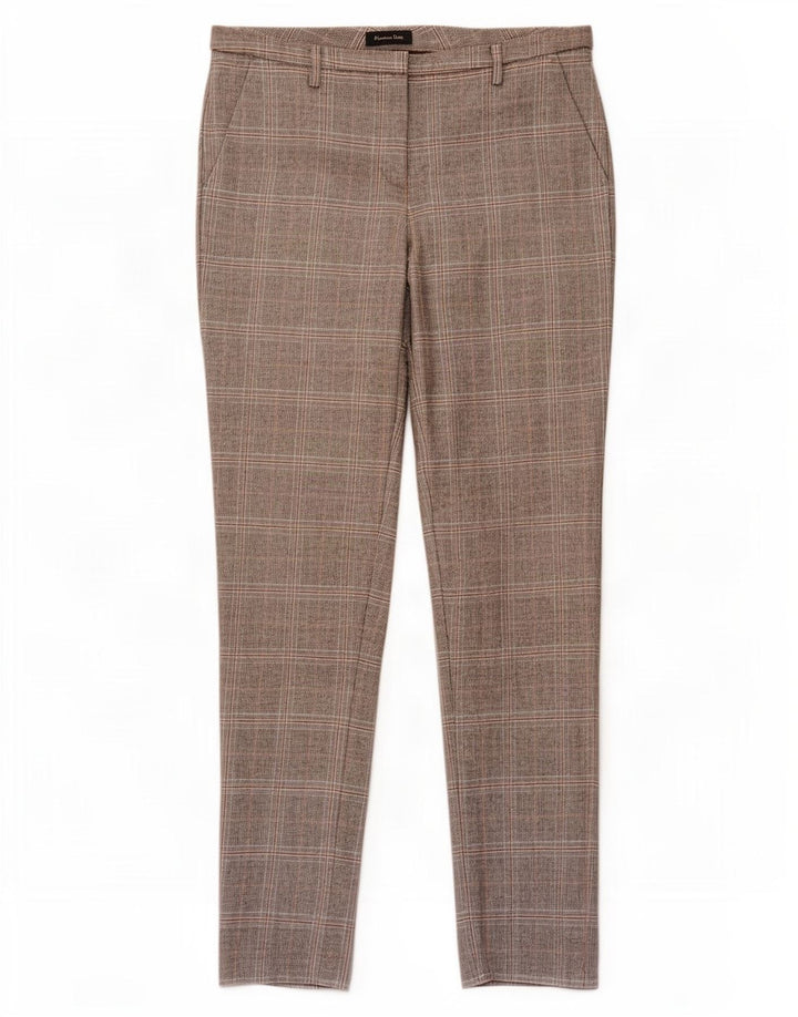 Massimo Dutti Womens Chino Trousers EU 38 Small W28 L30 Grey Houndstooth