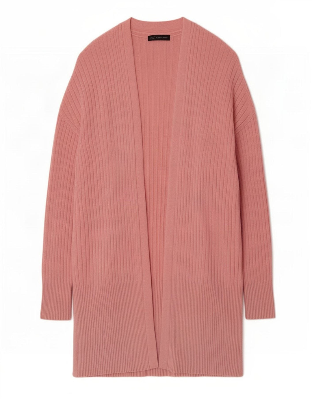 Marks & Spencer Womens Longline Open Cardigan Sweater UK 14 Medium Pink