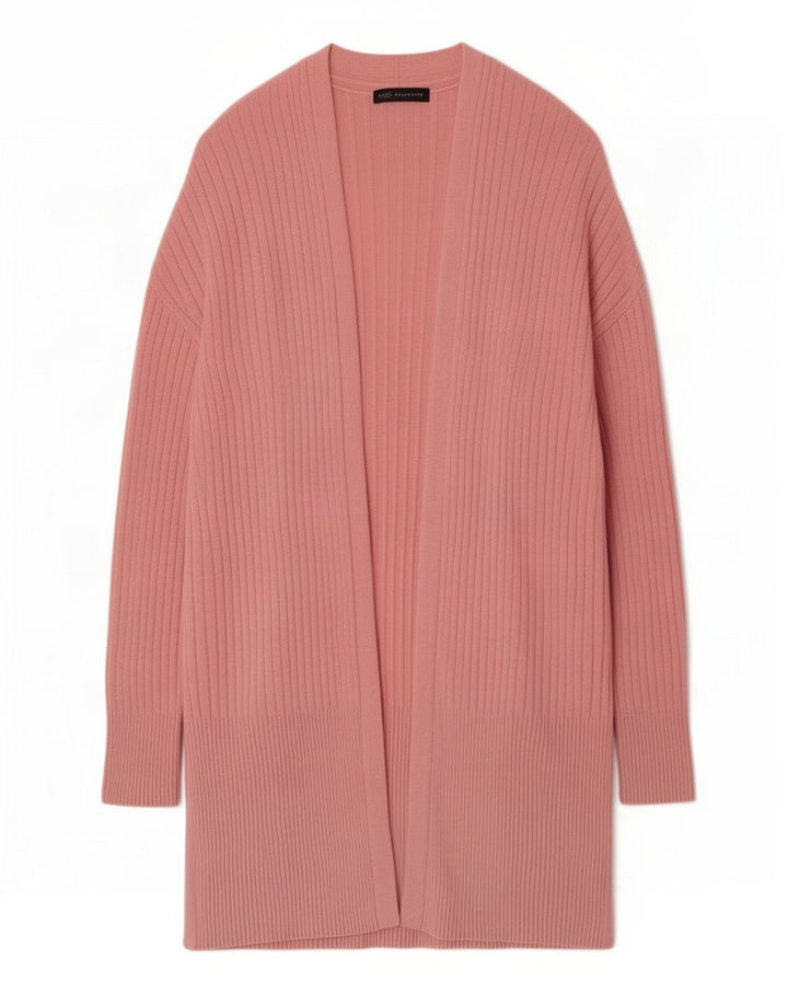 Marks & Spencer Womens Longline Open Cardigan Sweater UK 14 Medium Pink