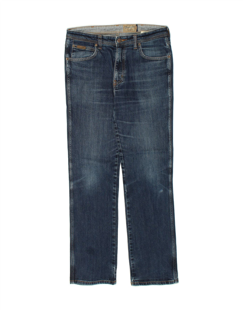 WRANGLER Mens Arizona Stretch Straight Jeans W34 L34  Blue Cotton | Vintage Wrangler | Thrift | Second-Hand Wrangler | Used Clothing | Messina Hembry 