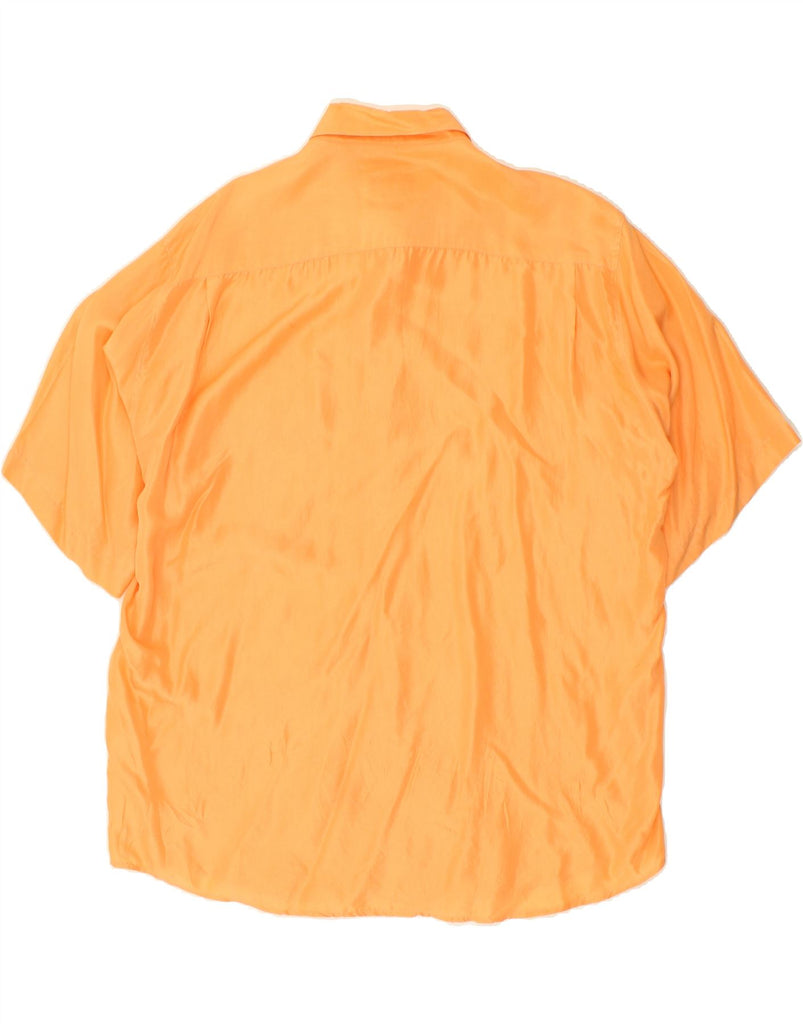 BOOGIE Mens Short Sleeve Shirt Large Orange Silk | Vintage BOOGIE | Thrift | Second-Hand BOOGIE | Used Clothing | Messina Hembry 