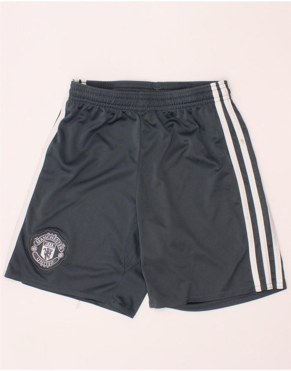 ADIDAS Boys Manchester United Sport Shorts 9-10 Years  Grey Polyester