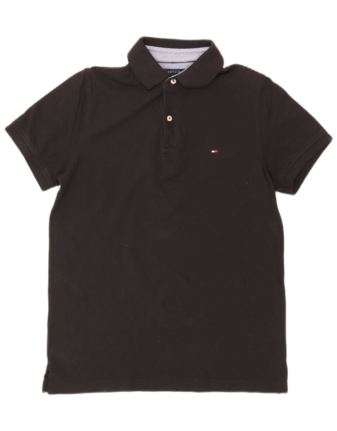 Tommy Hilfiger Mens Polo Shirt Medium Black Cotton