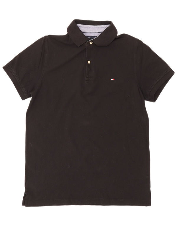 Tommy Hilfiger Mens Polo Shirt Medium Black Cotton