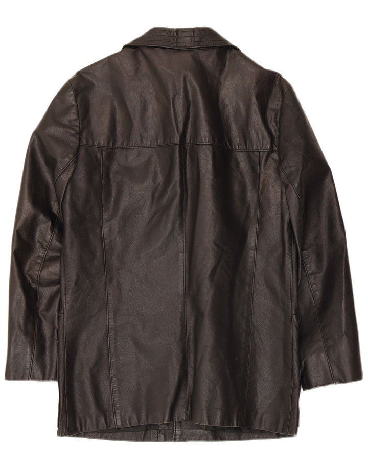 VINTAGE Mens Leather Jacket IT 48 Medium Black