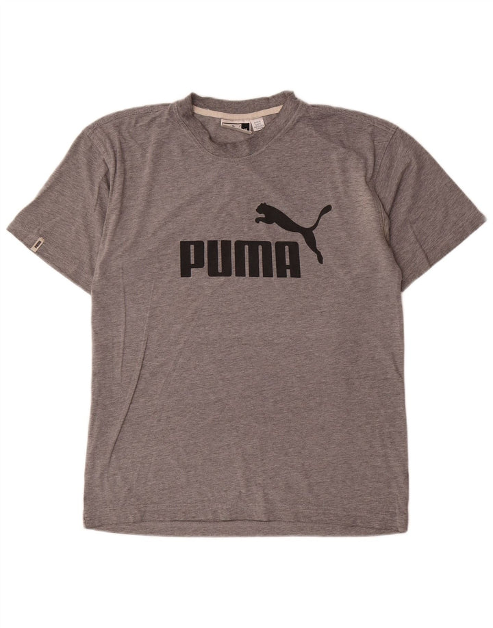 Puma Mens Graphic T-Shirt Top Medium Grey Flecked
