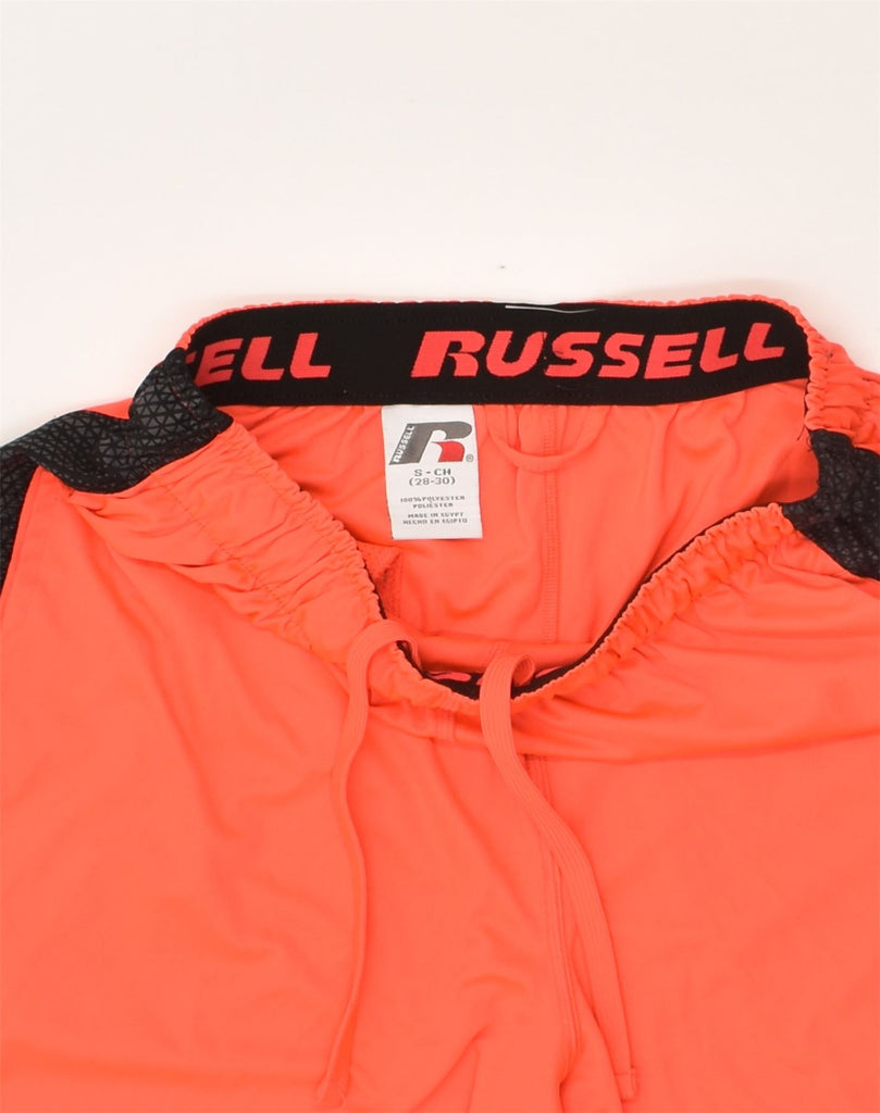 RUSSEL Mens Sport Shorts Small Orange Polyester | Vintage RUSSEL | Thrift | Second-Hand RUSSEL | Used Clothing | Messina Hembry 