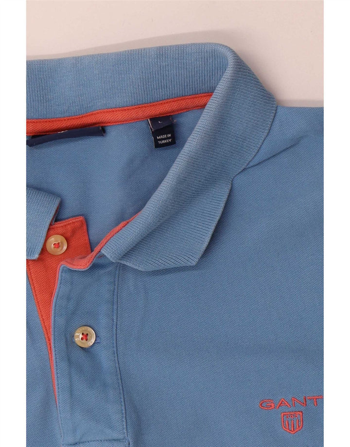 Gant Mens Polo Shirt Large Blue Cotton