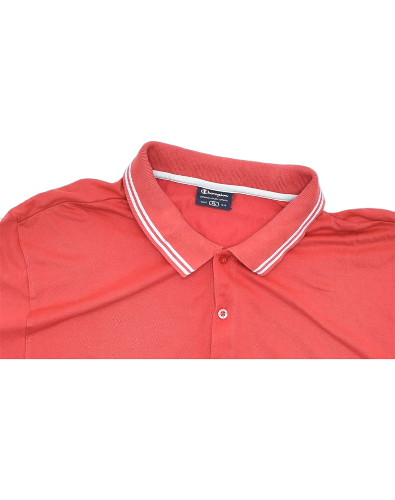 CHAMPION Mens Polo Shirt XL Red Cotton | Vintage | Thrift | Second-Hand | Used Clothing | Messina Hembry 