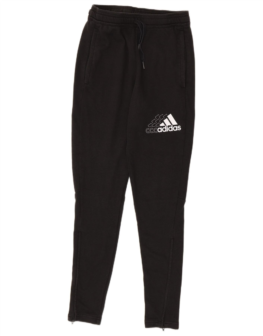 ADIDAS Mens Tracksuit Trousers Small  Black Cotton